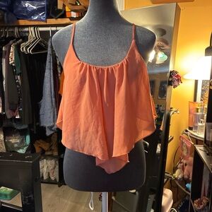 Women's Rust Orange Layered Spaghetti-Strap Cami Top
